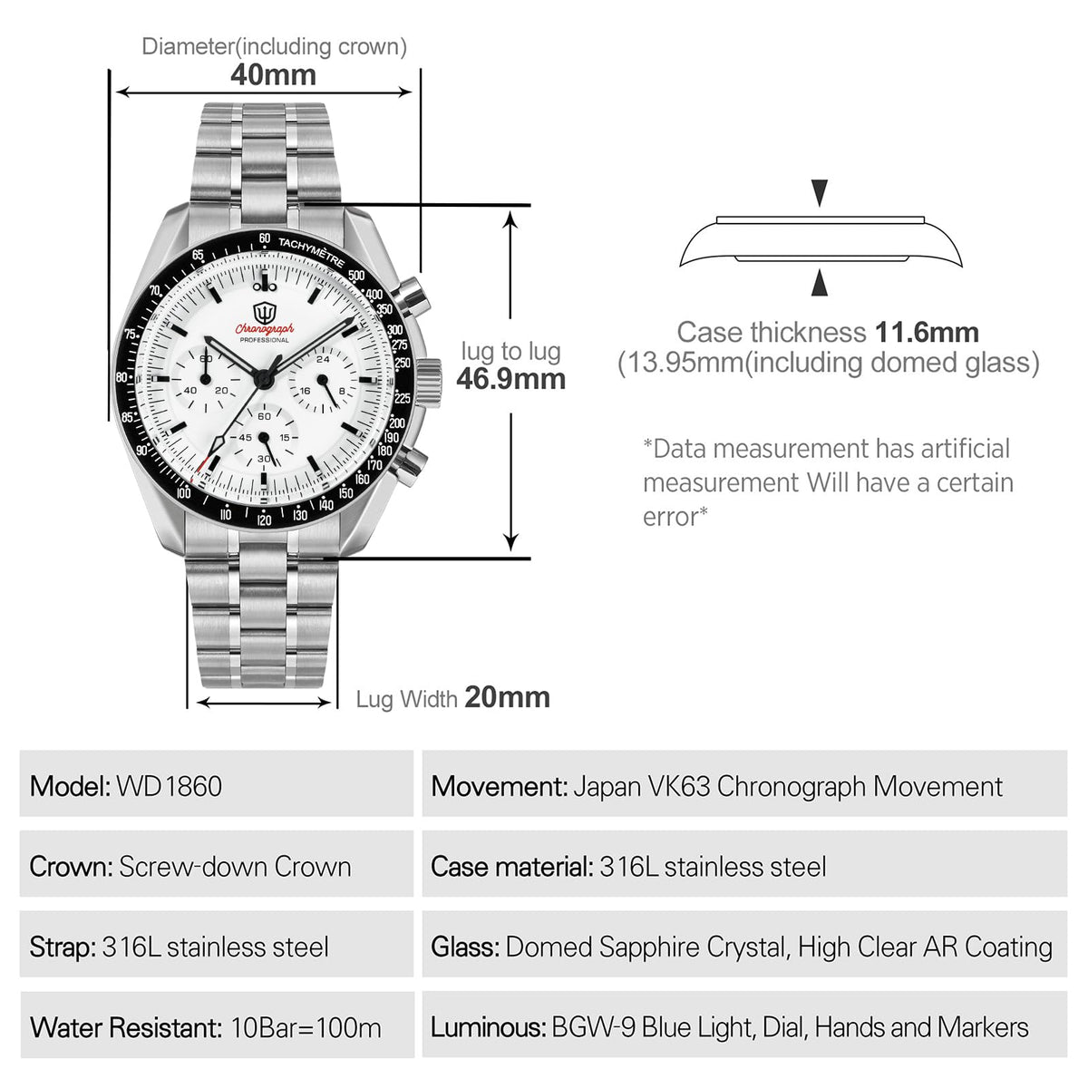 40mm Chronograph Watch K9752