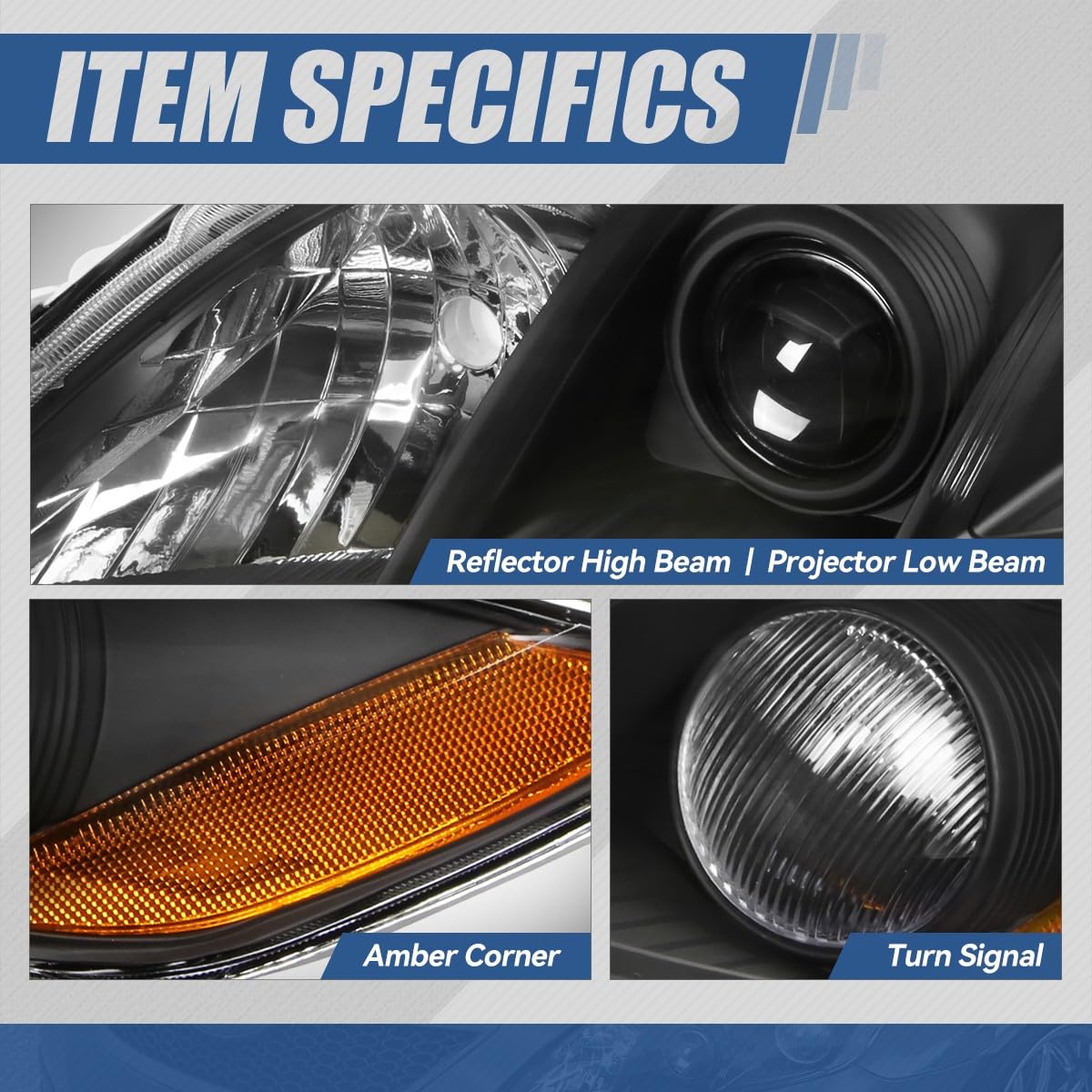 Black Projector Headlights Assembly A22320