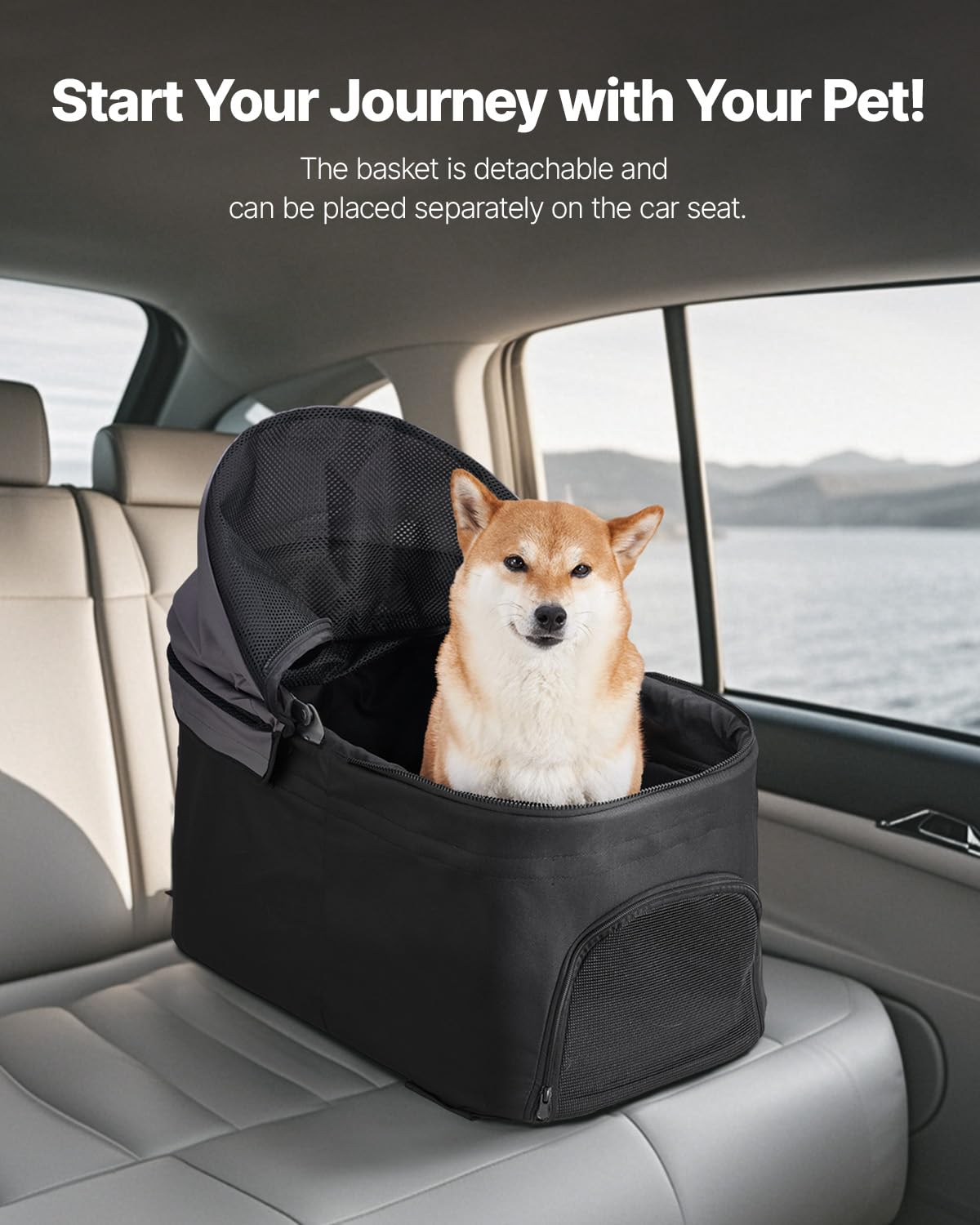 Foldable 4 Wheels Pet Stroller with Detachable Carrier K17301