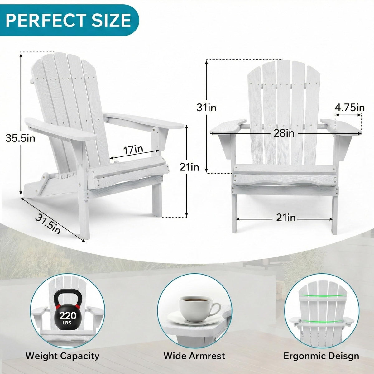 Folding Solid Cedar Wood Outdoor Chair F8065