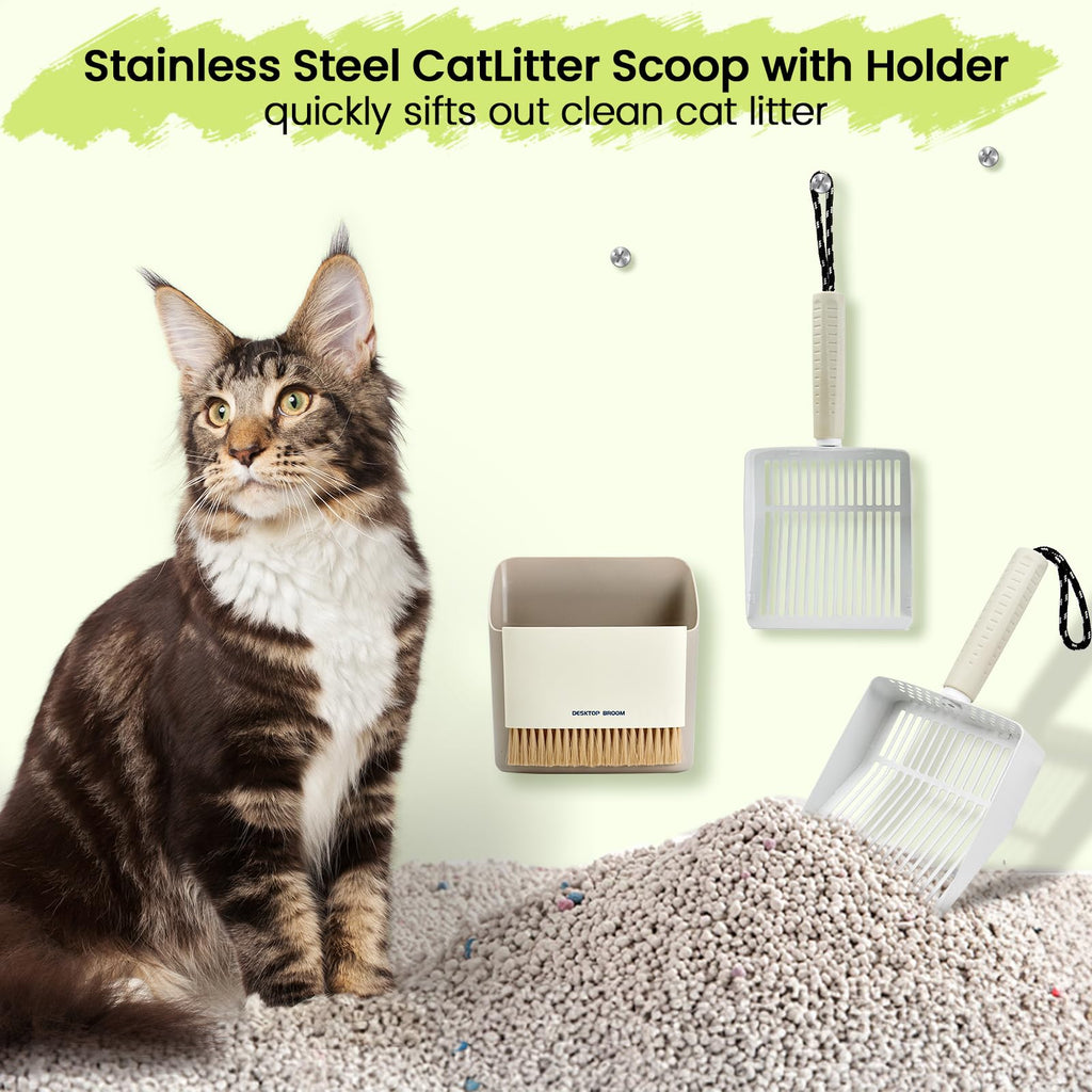 Stainless Steel Cat Litter Scoop with Holder G695610