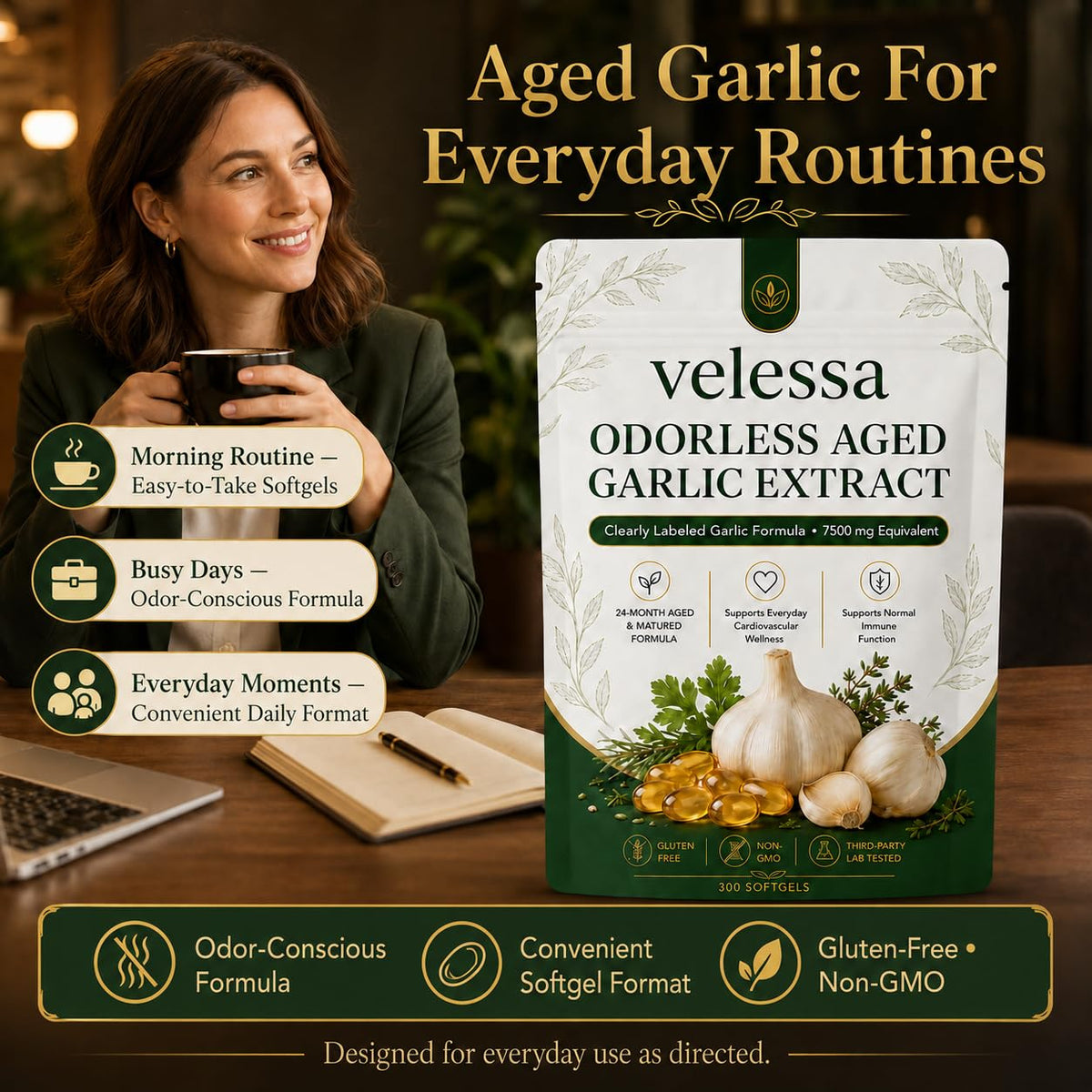 Odorless Aged Garlic Extract 300 Softgels X768