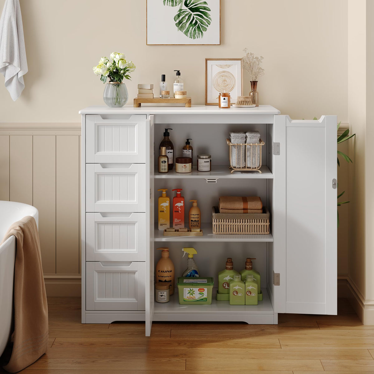 Storage Cabinet with 4 Drawers & 2 Doors S66626