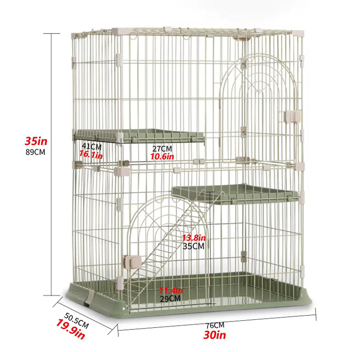3/4-Tier Wire Cat Cage Playpen Kennel with Hammock E8812