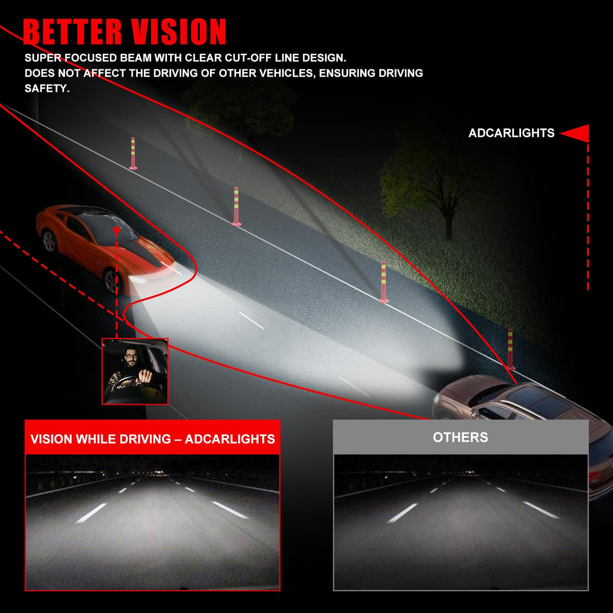 Compatible with 2007-2009 Toyota Camry Headlights Assembly Black Housing Amber Reflectors Left and Right Pairs D932