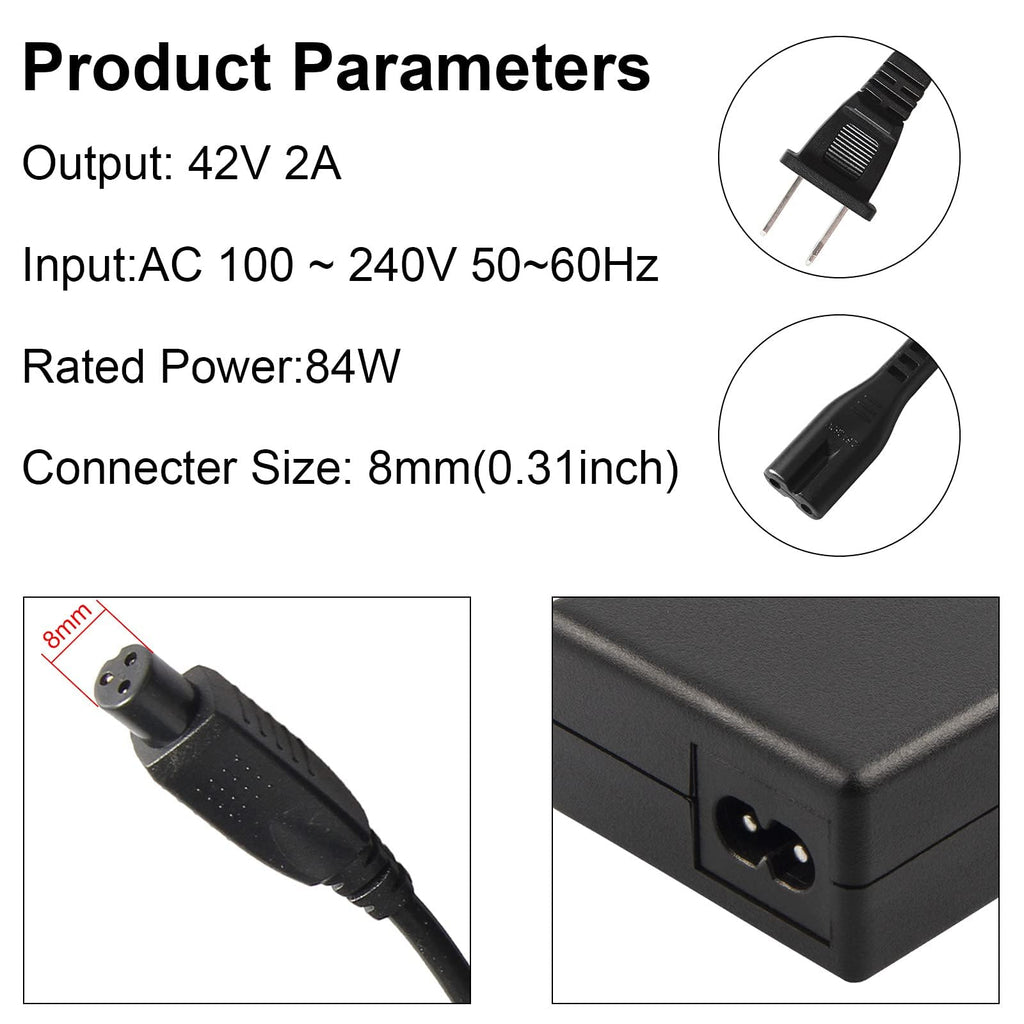 42V 2A Power Adapter with 3-Prong Inline Connector J633