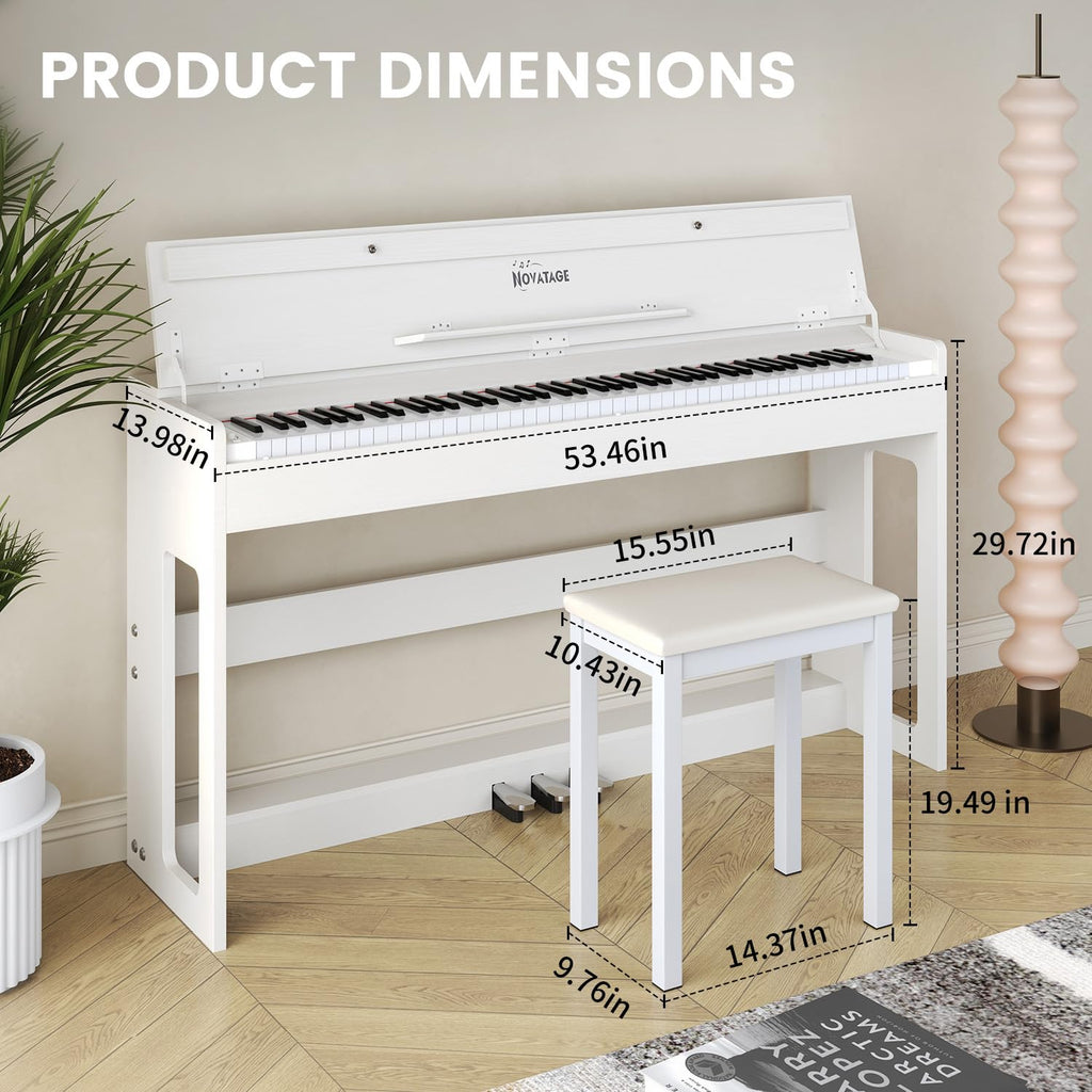 88-Key Weighted Hammer Action Piano Keyboard with Bench R36416