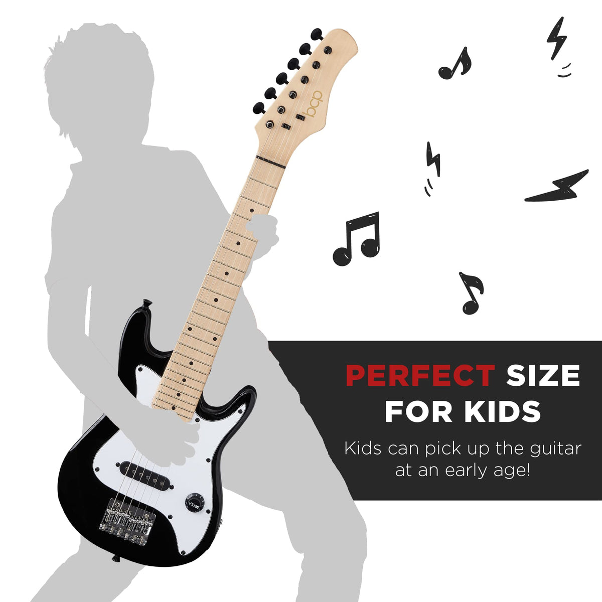 30in Kids Electric Guitar Starter Kit with Amplifier J60867