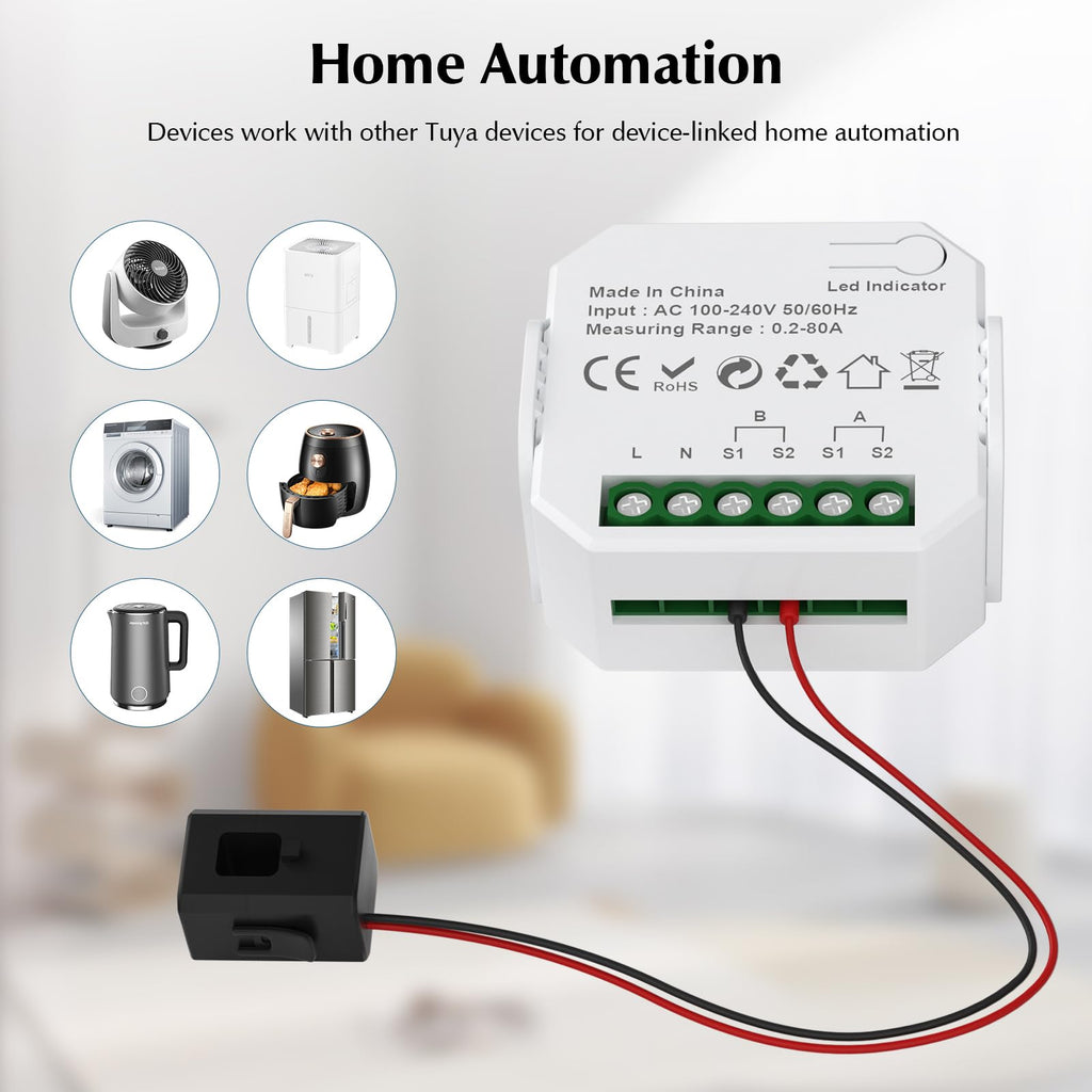 1-Channel WiFi Power Meter 80A Smart Energy Monitor G966