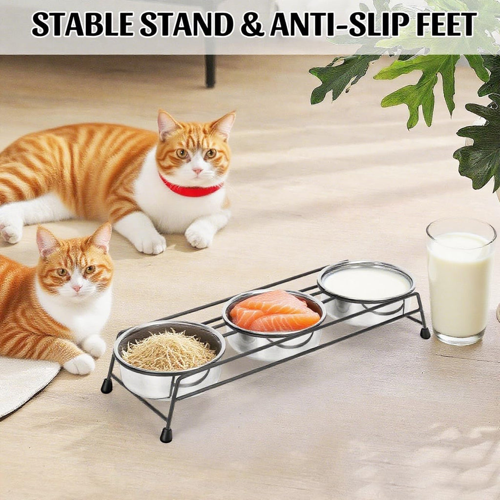 Raised Cat Bowls 3 Stainless Steel U392384