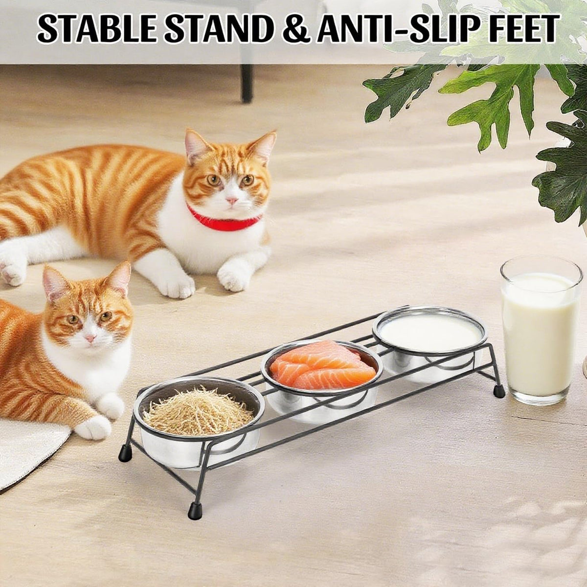 Raised Cat Bowls 3 Stainless Steel U392384