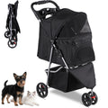 Foldable Pet Stroller with Weather Cover, Storage Basket and Cup Holder X31654