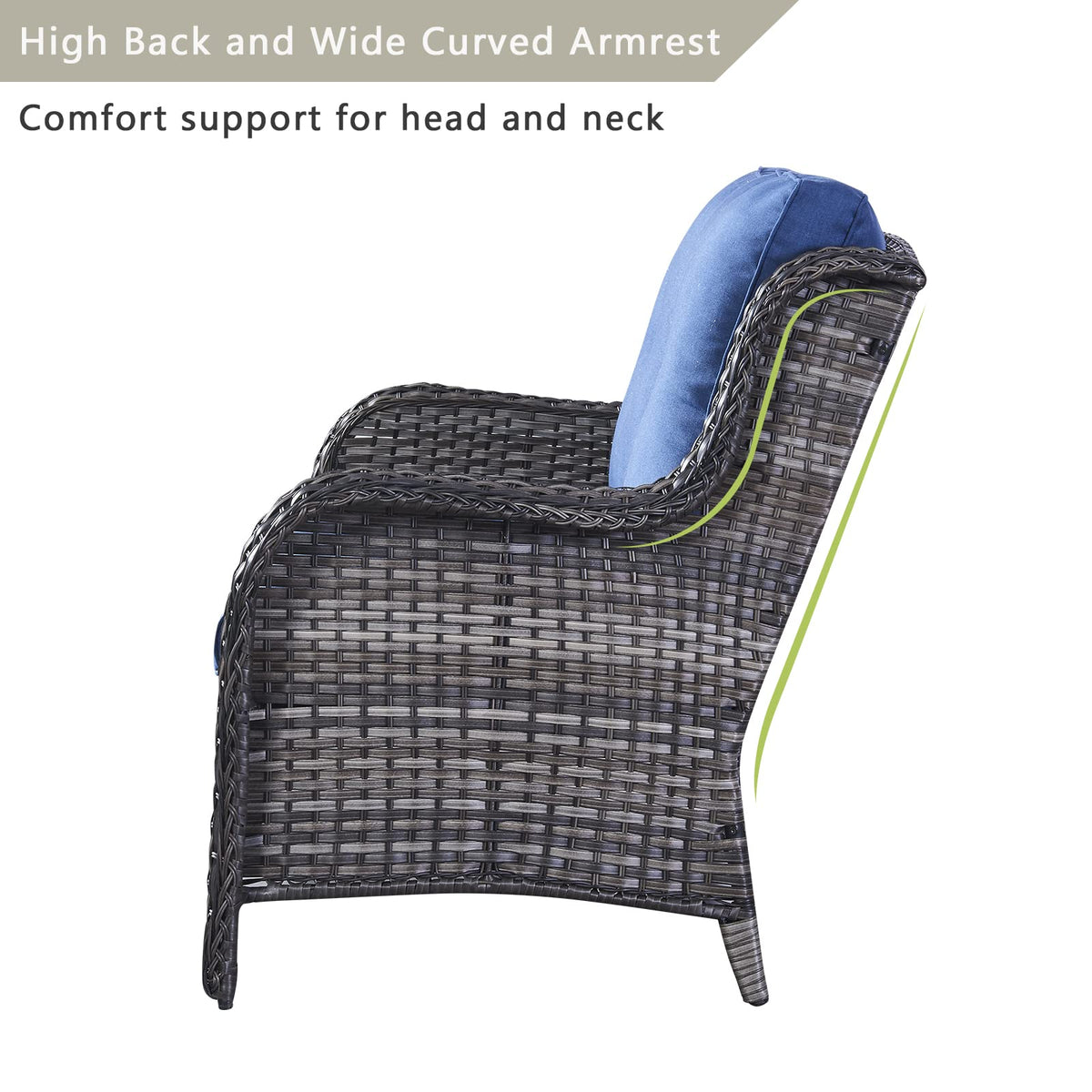 2-Seater Wicker Patio Sofa with Cushions Q871