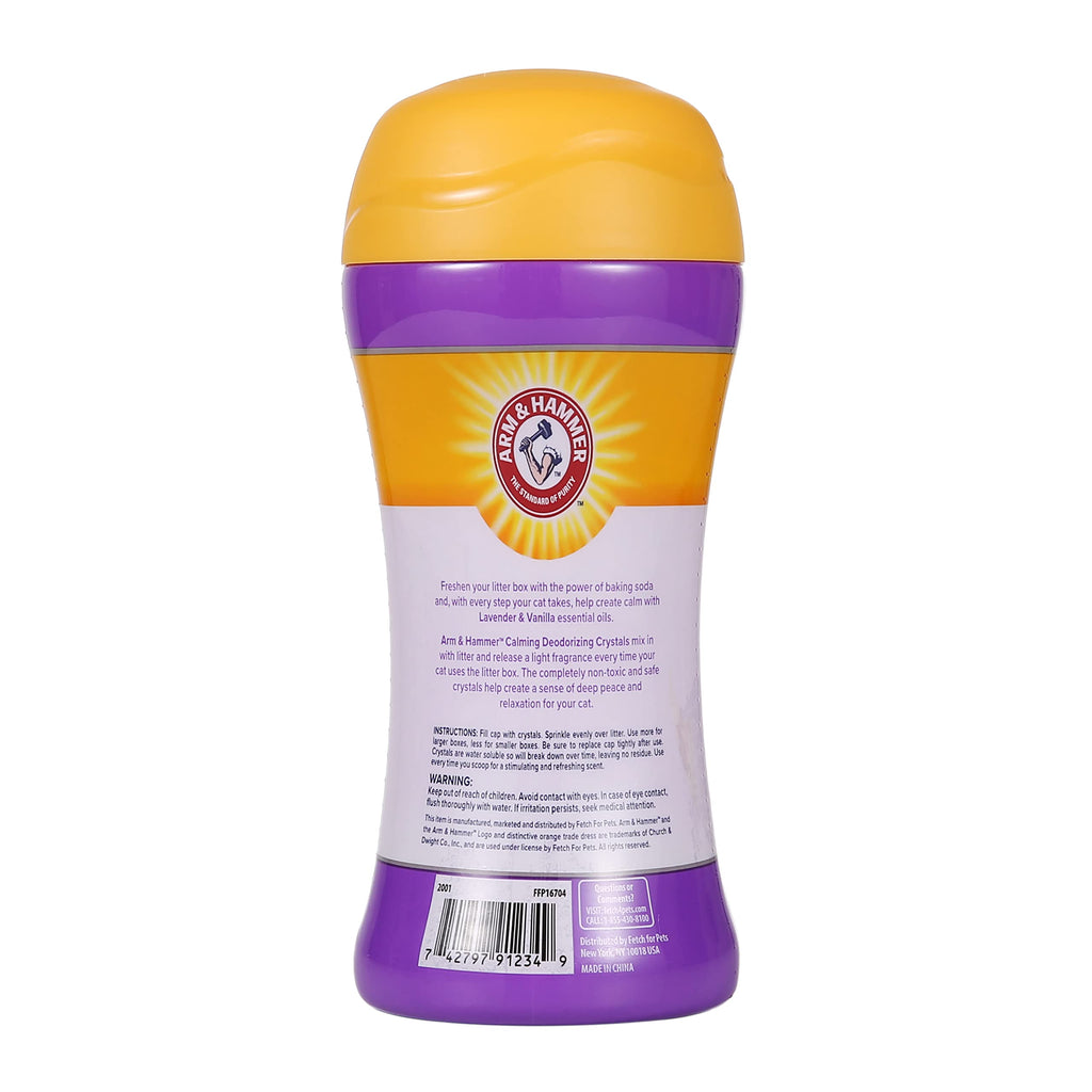 Cat Litter Deodorizing Crystals with Baking Soda, Lavender and Vanilla Scent, 15 Oz - 2 Pack D43213