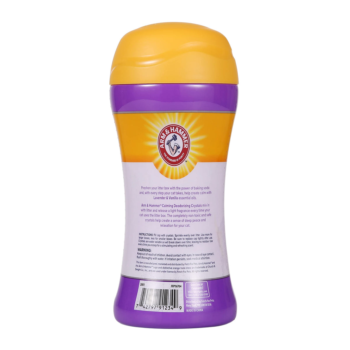 Cat Litter Deodorizing Crystals with Baking Soda, Lavender and Vanilla Scent, 15 Oz - 2 Pack D43213
