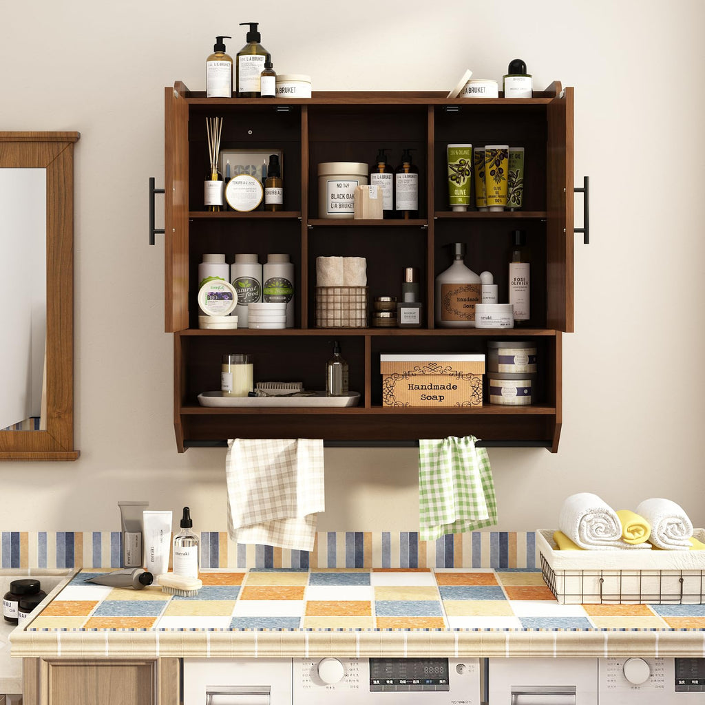 Fluted Wall Cabinet with Arched Doors & Adjustable Shelves Q69212