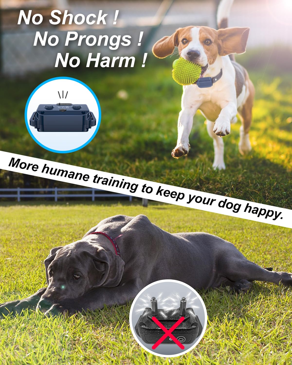 No Shock Dog Training Collar with Remote Waterproof Rechargeable Z3344