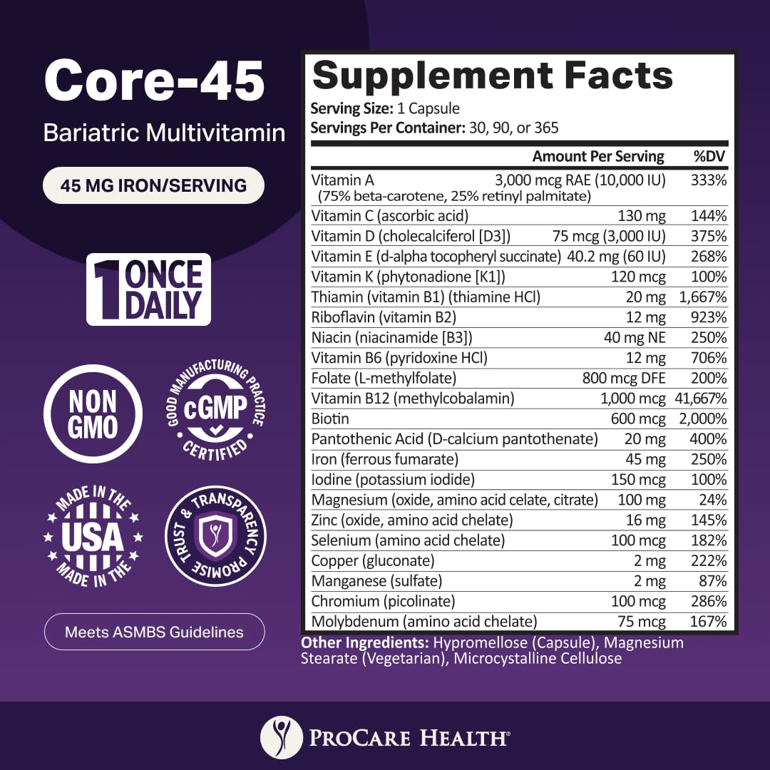 Bariatric Multivitamin 45mg Iron Capsule 30ct B3331
