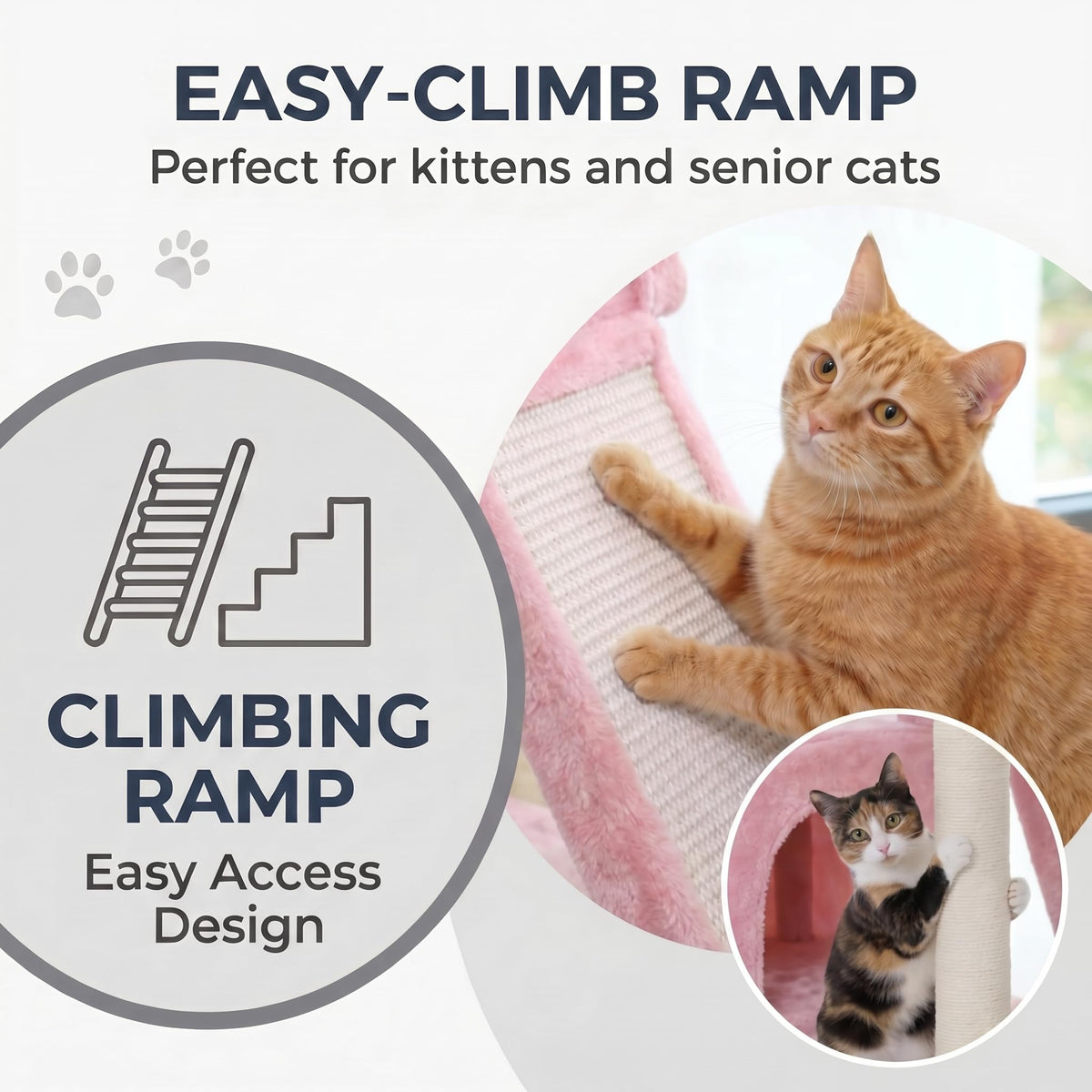 70 Inch Tall Multi-Level Cat Tree Tower with Scratching Posts, Hammock & Perches J3310