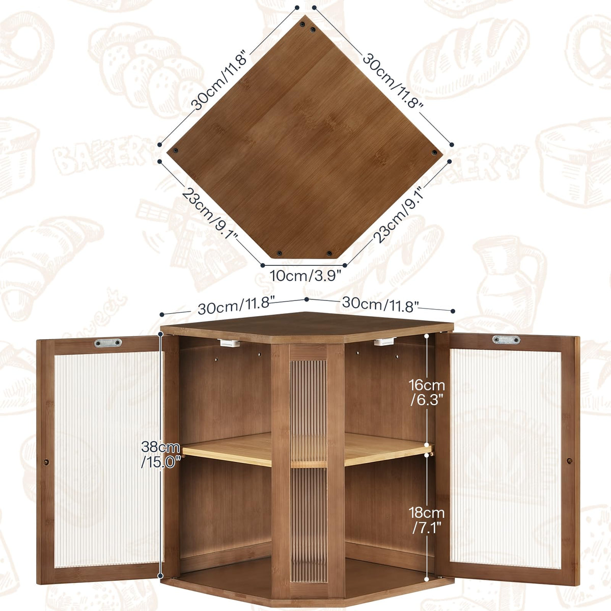 Bamboo 2-Tier Bread Box L965