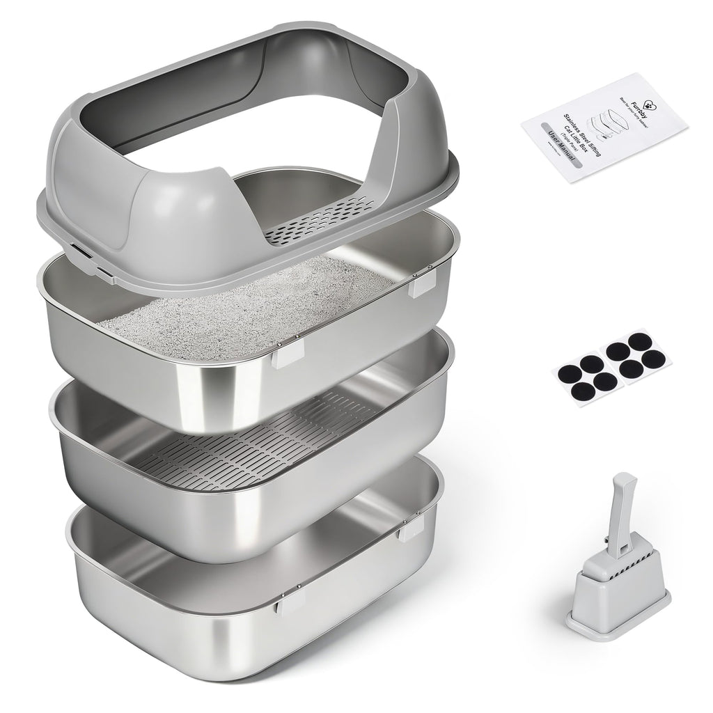Stainless Steel Sifting Cat Litter Box P196