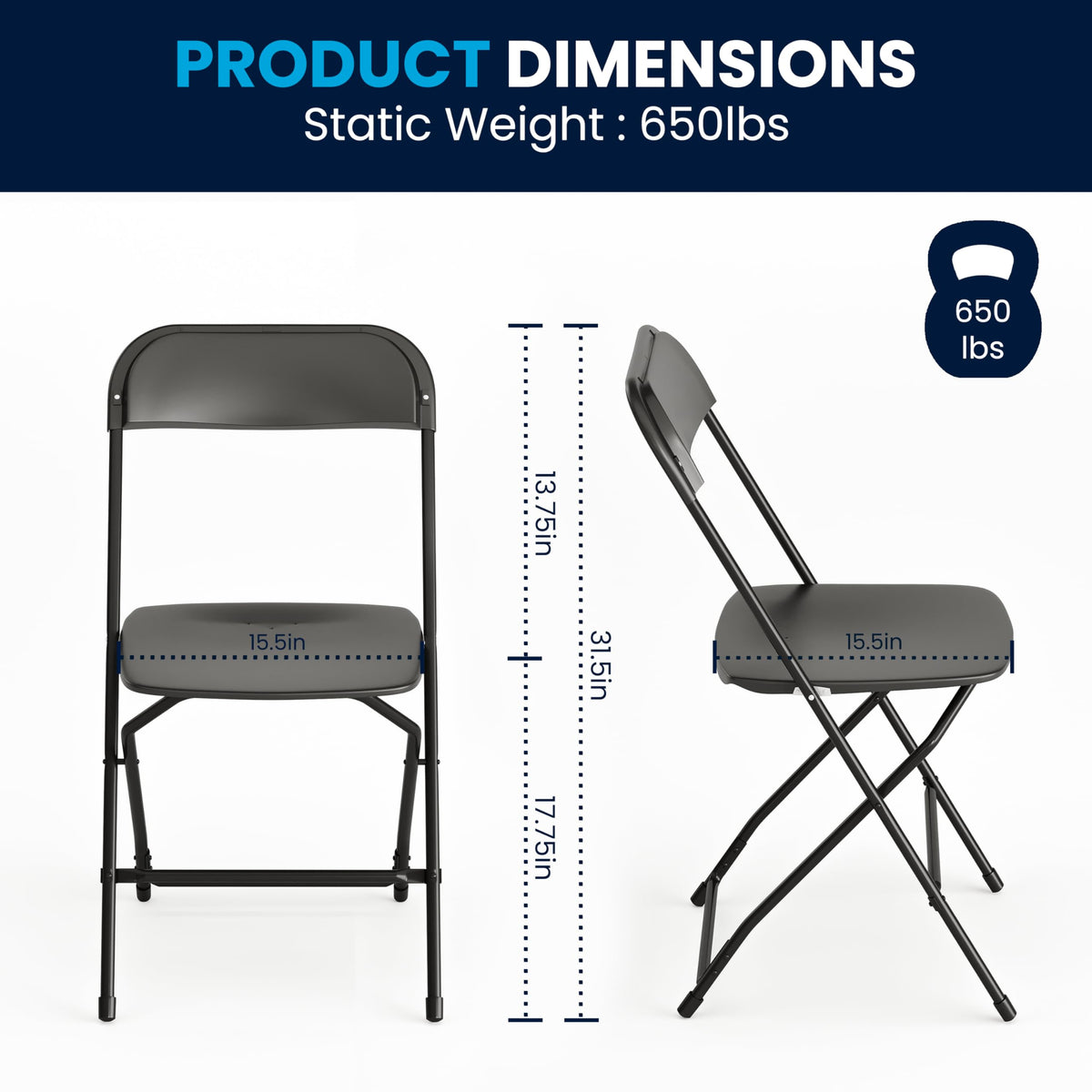 Black Plastic Folding Event Chair 10-Pack B57990
