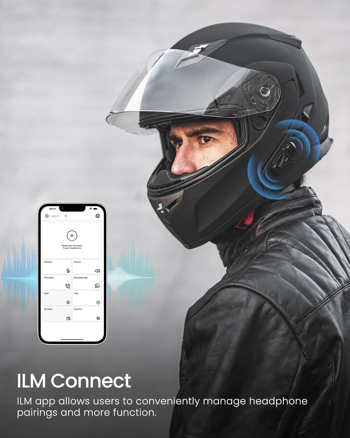 Bluetooth Integrated Modular Motorcycle Helmet F29318