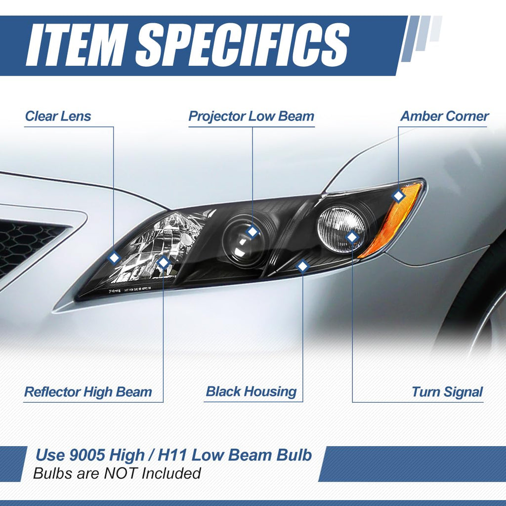 Black Projector Headlights Assembly A22320