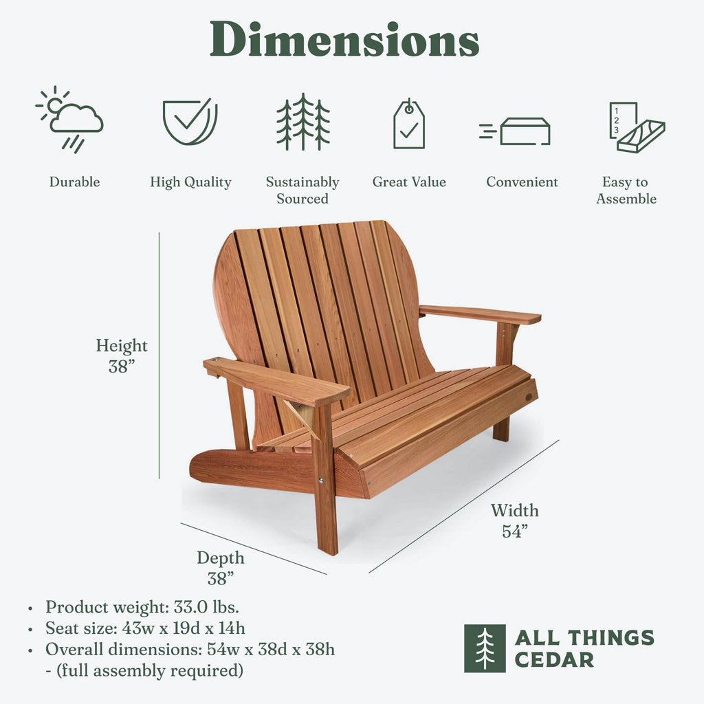 Adirondack Loveseat with Curved Armrests X638