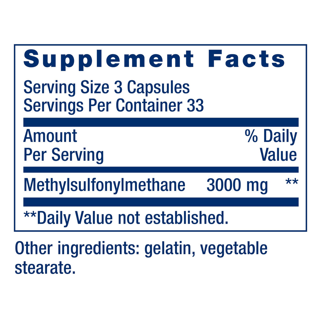 MSM 1000 mg 100 Capsules L187063
