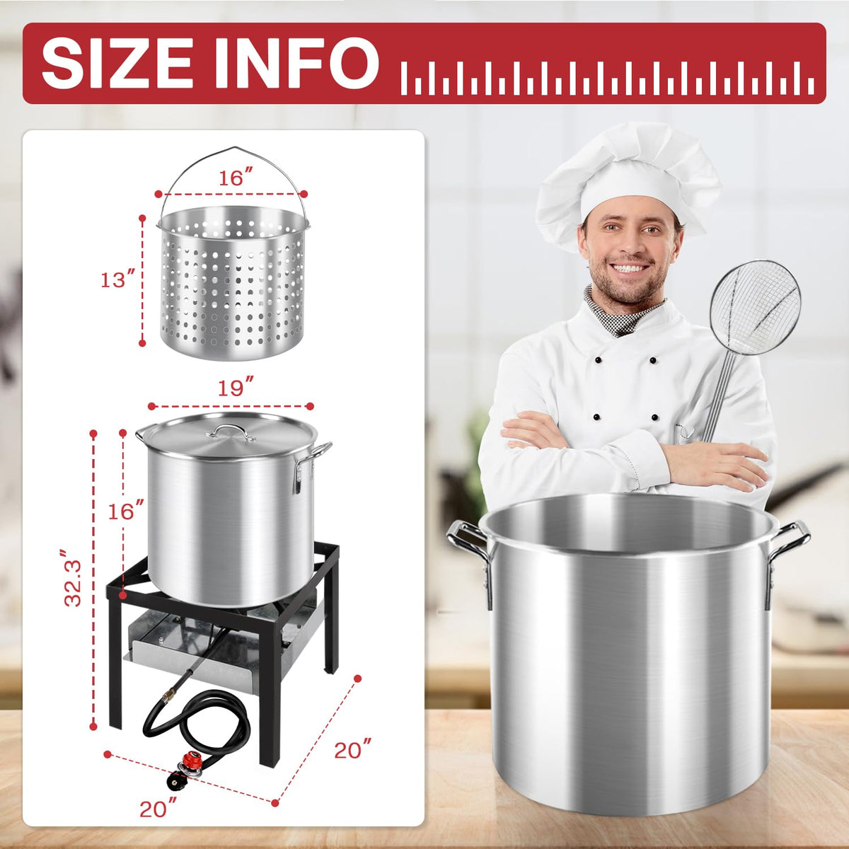 60QT Crawfish Boiler with Dustproof Cover N112