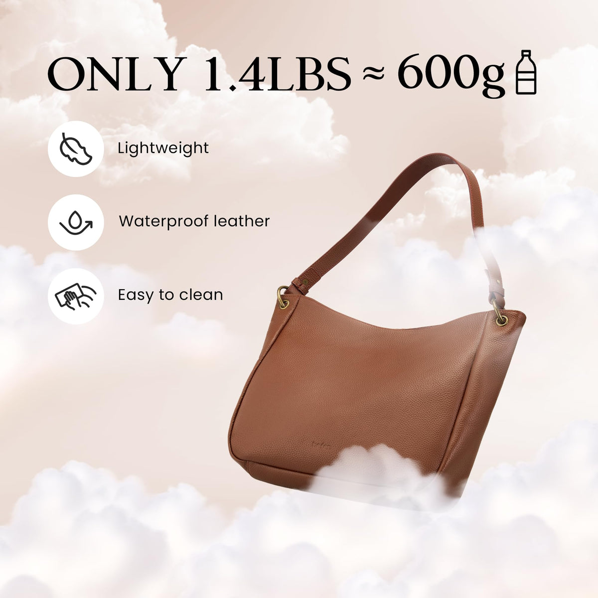 Genuine Leather Hobo Crossbody Bags with 2 Detachable Straps K22627