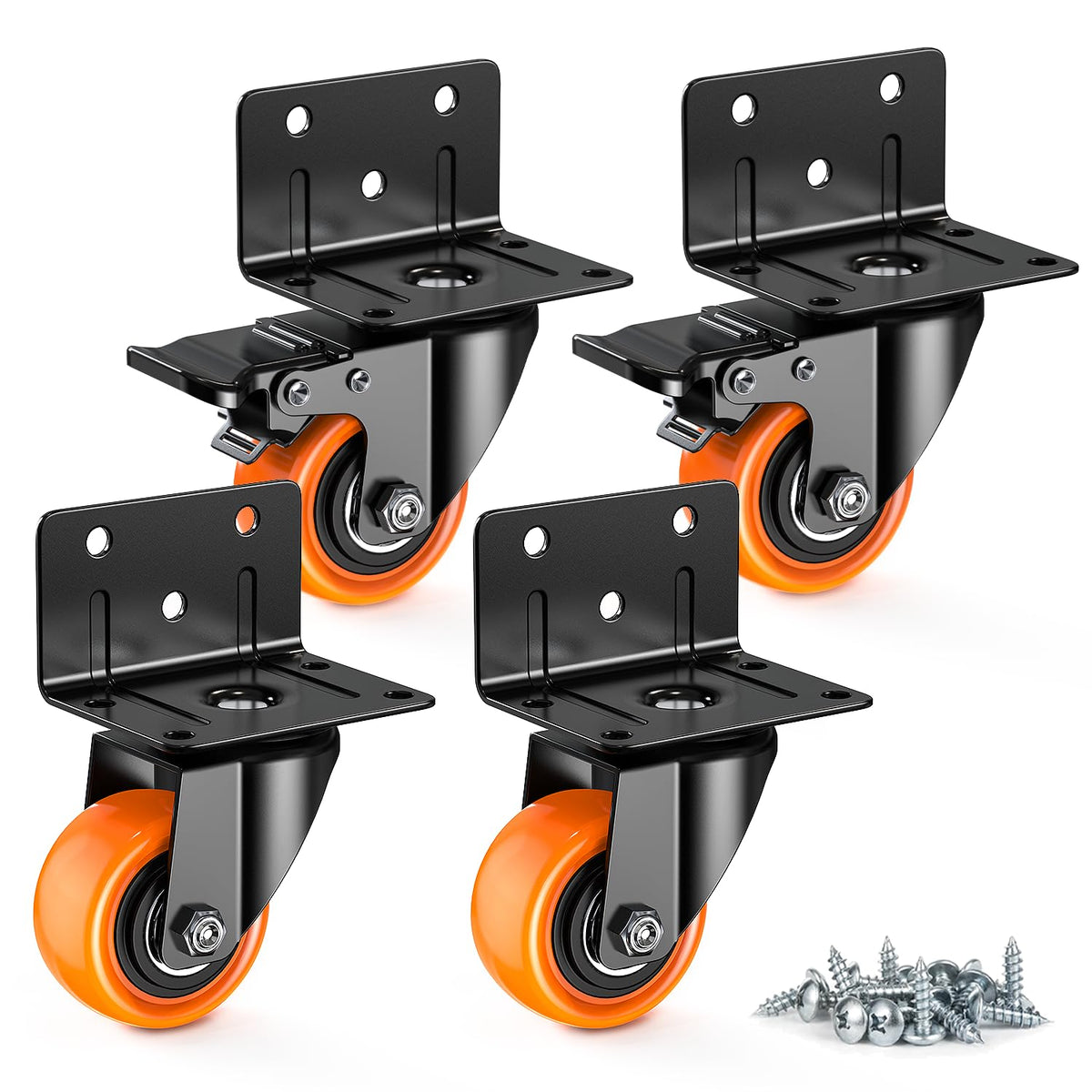 2 Inch Side Mount Caster Wheels Set of 4 Q6346