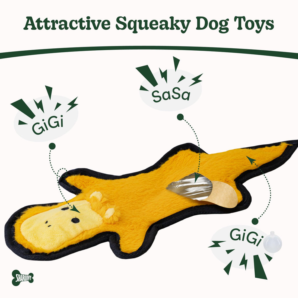 Crinkle Squeaky Plush Dog Toys 5 Pack E2981