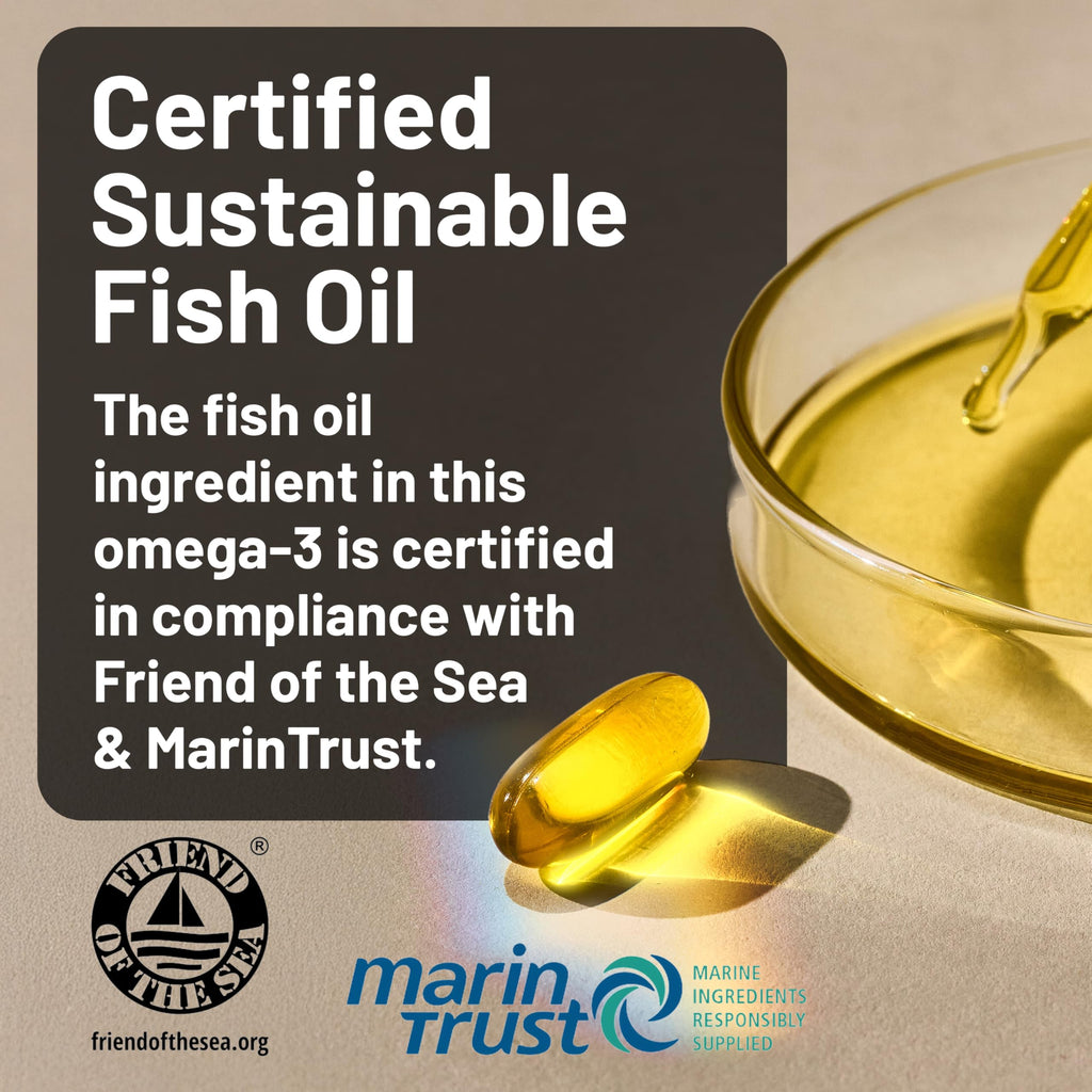 Omega 3 Fish Oil 2200 mg Lemon Flavor 60 Softgels B516