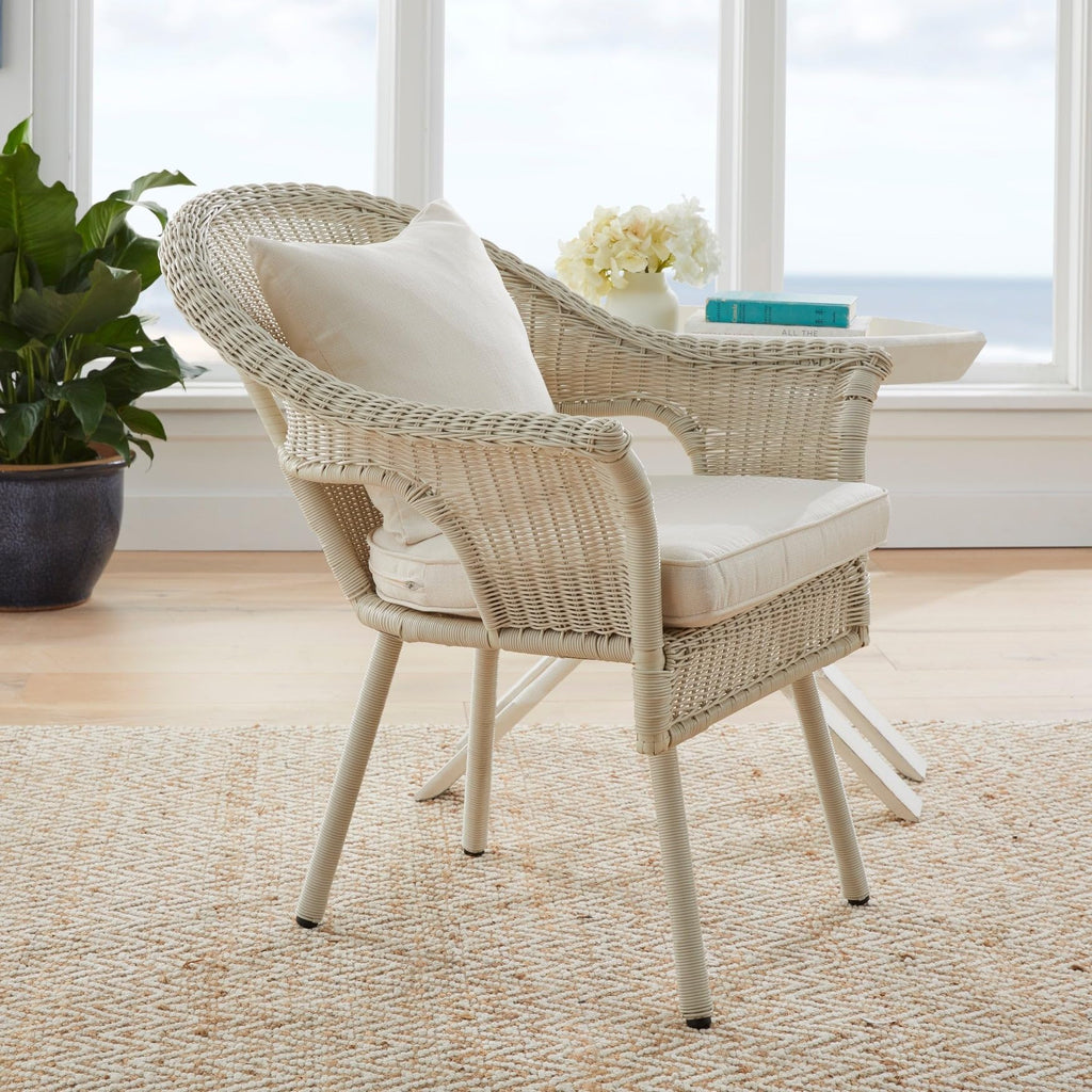 Hand-Woven Resin Wicker Stacking Chair Q9645