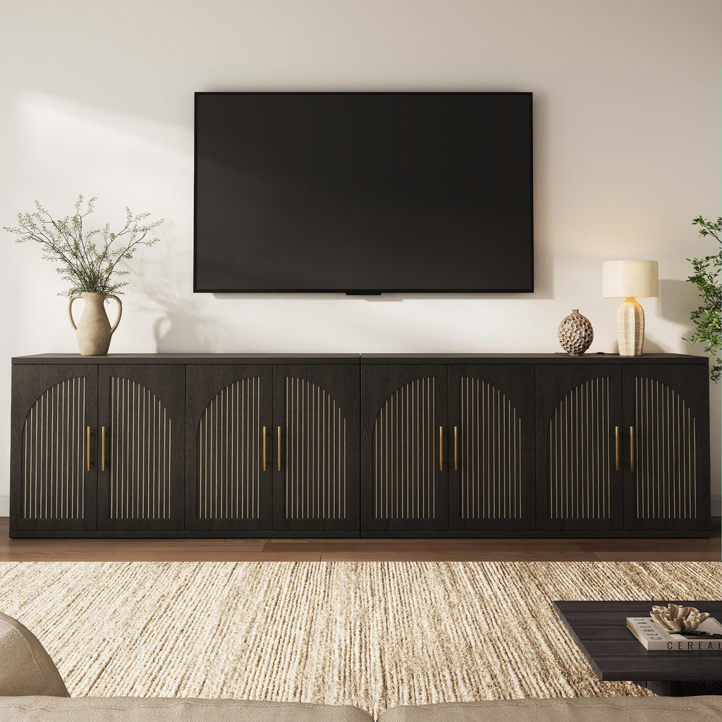 63" Black Wood Buffet Cabinet with Storage M22663