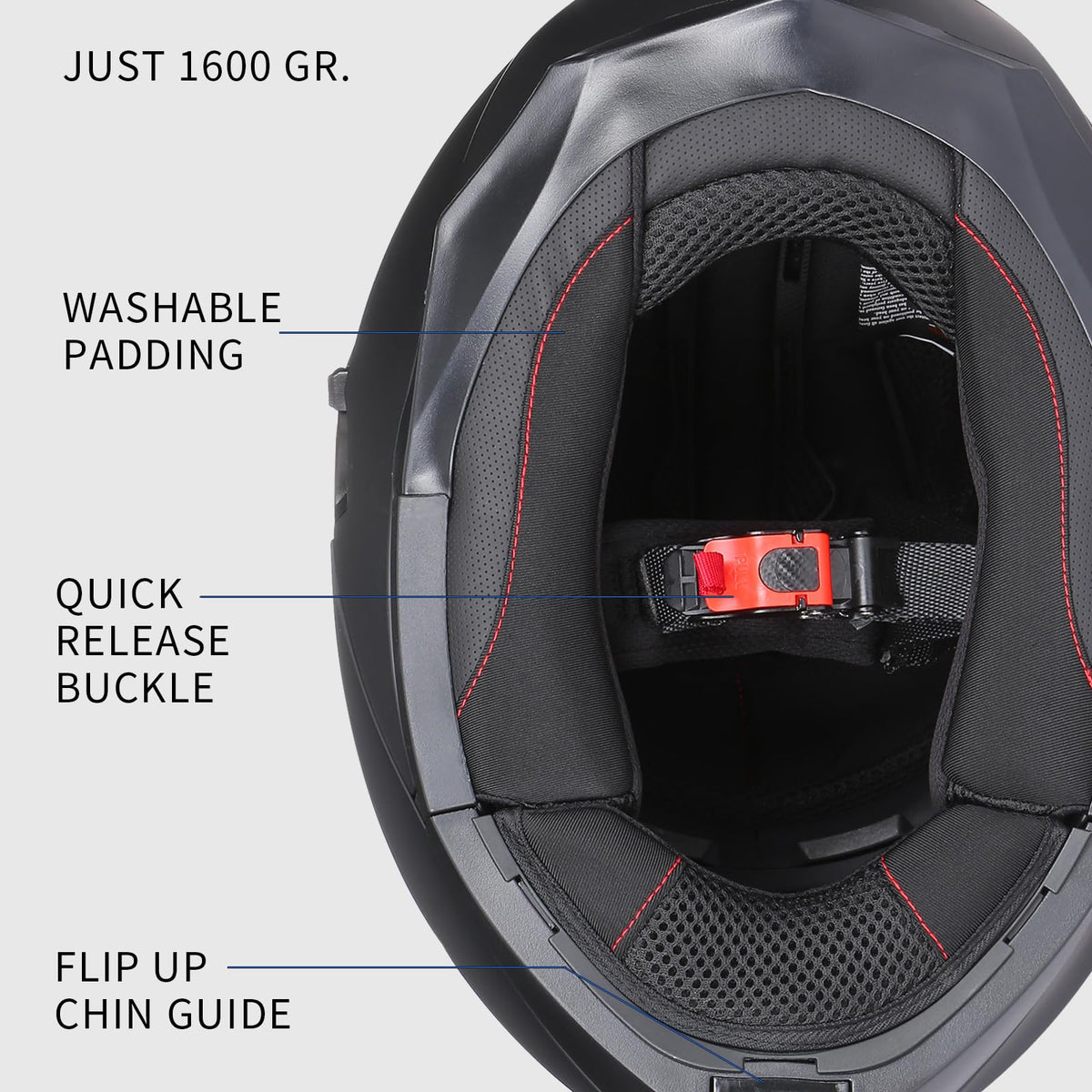 Modular Motorcycle Helmet Flip Up Anti-Fog Lens M7108