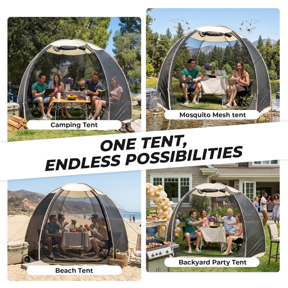 10 x 10 FT Pop Up Mesh Screen House Tent O5541