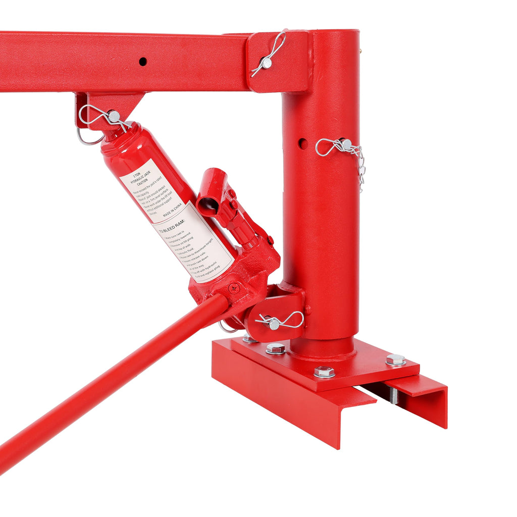 Hydraulic Pickup Truck Crane, 1000 lbs Capacity, 360° Swivel, Red B756