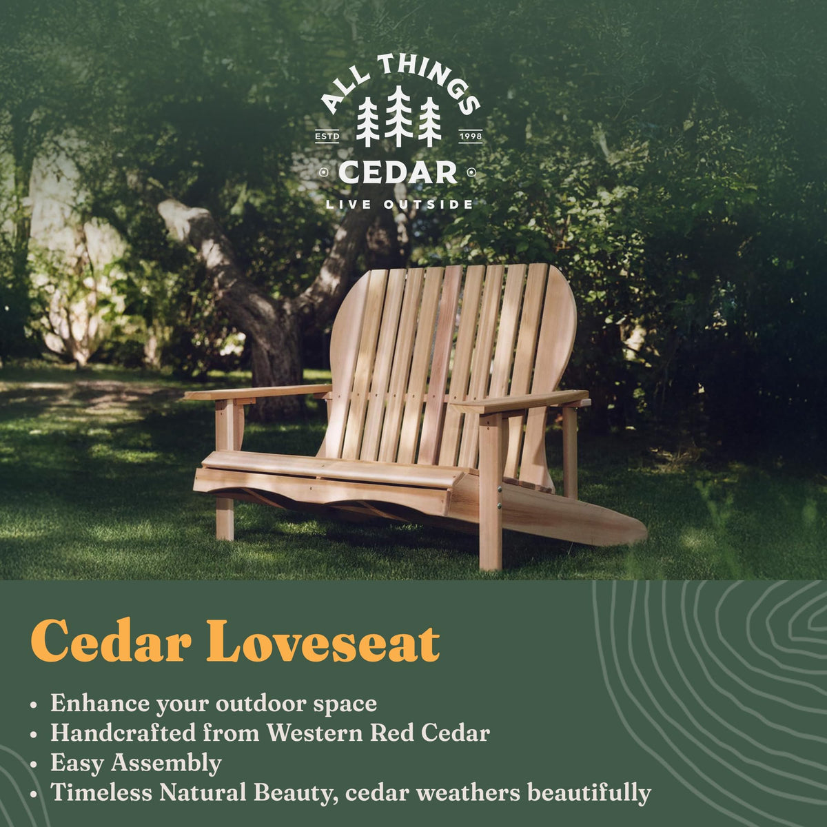 Adirondack Loveseat with Curved Armrests X638