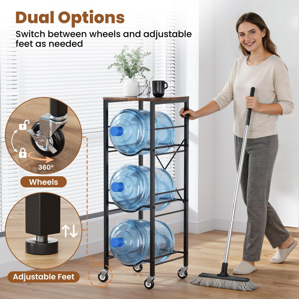 5 Gallon Water Jug Holder with Storage Shelves 3 Tier R8008