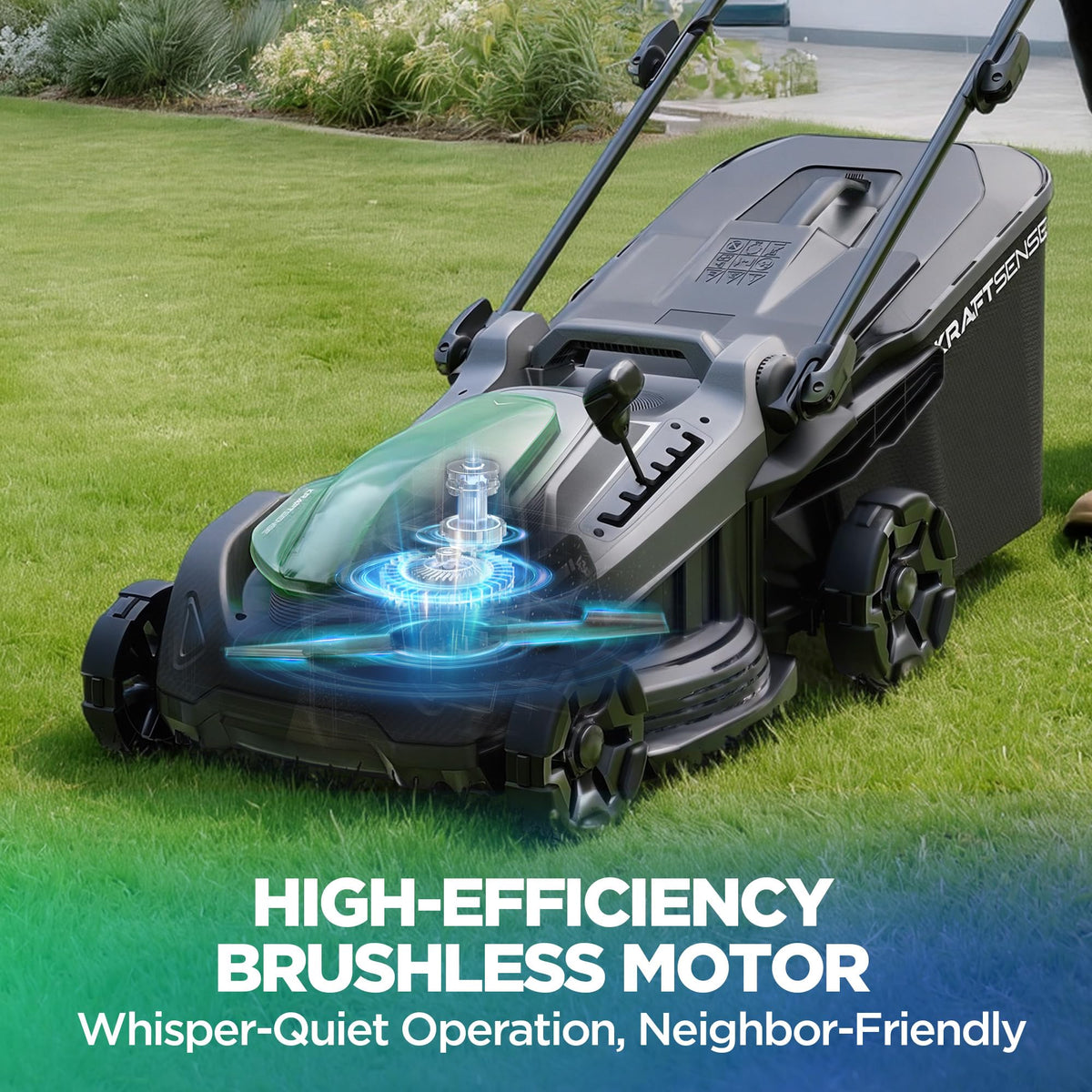 18" 40V Self-Propelled Cordless Electric Lawn Mower M7394