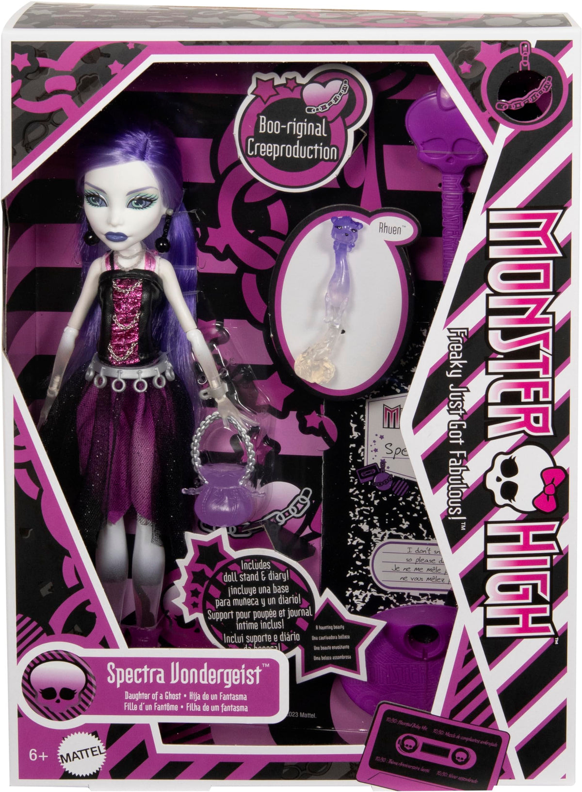 Monster High Doll with Doll Stand, Diary & Pet Ferret P681