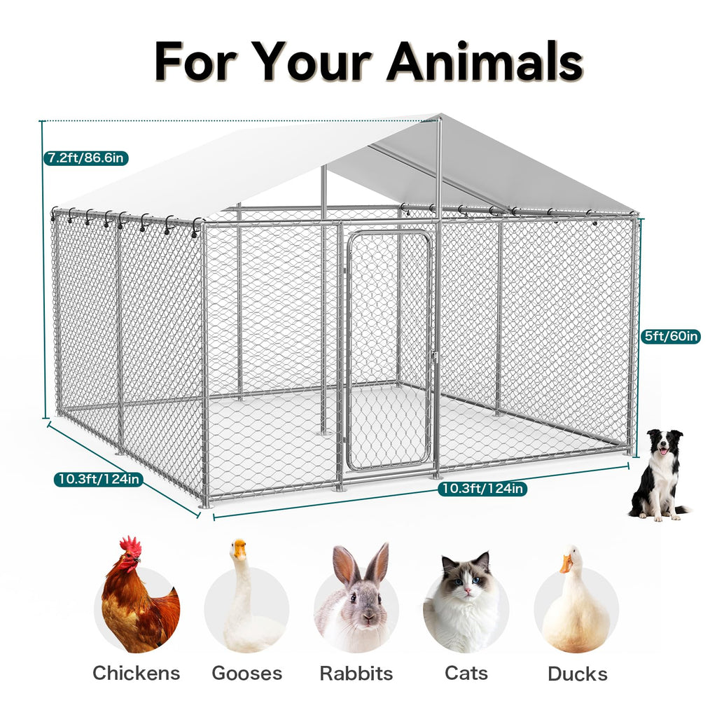 10x10 FT Dog Kennel with Cover M890421