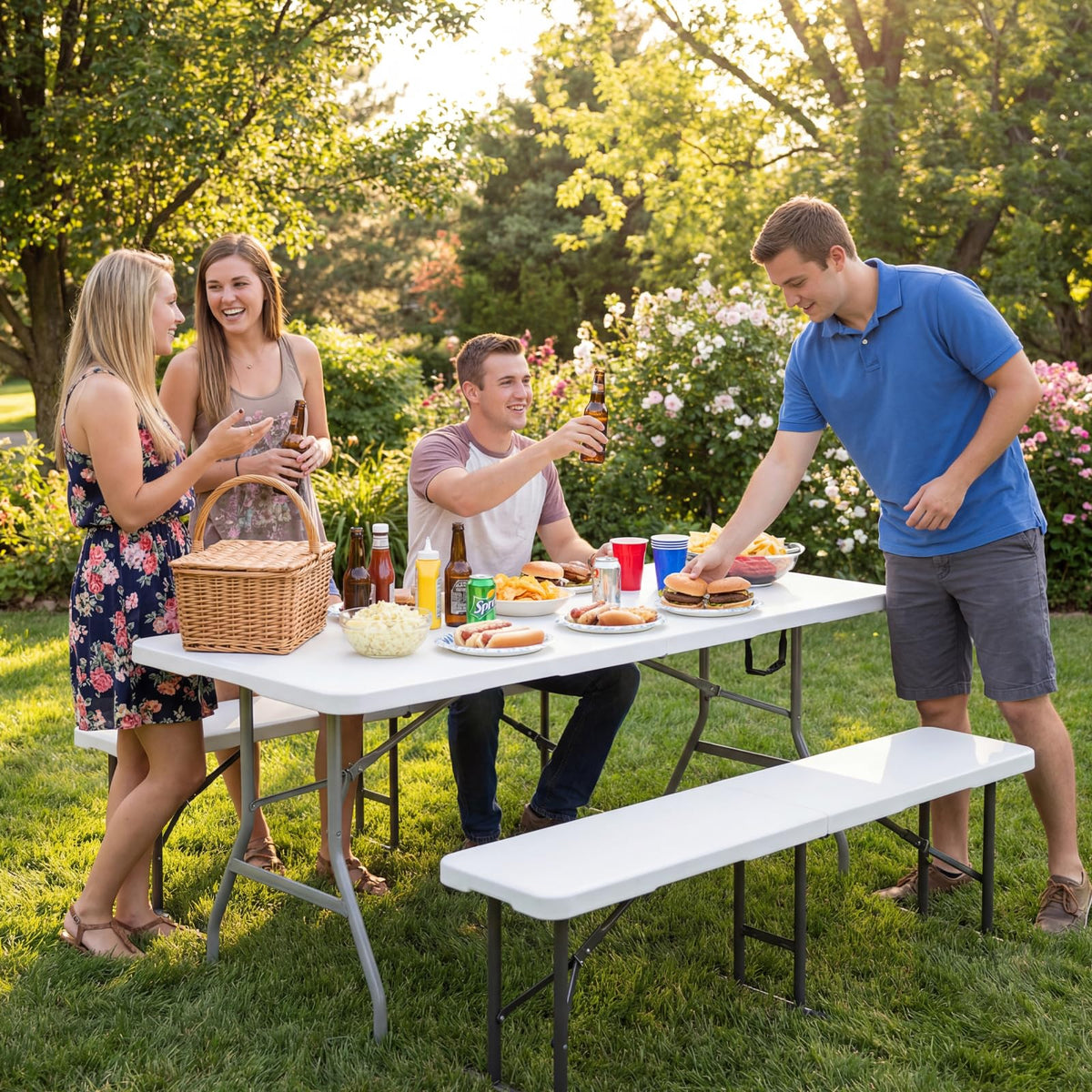 White 6ft Heavy Duty Folding Table W722
