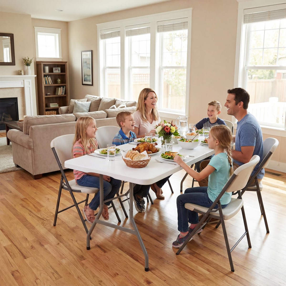 White 6ft Heavy Duty Folding Table W722