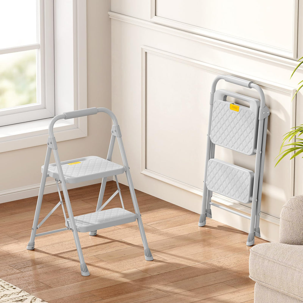 2 Step Folding Steel Ladder with Handrails W5707