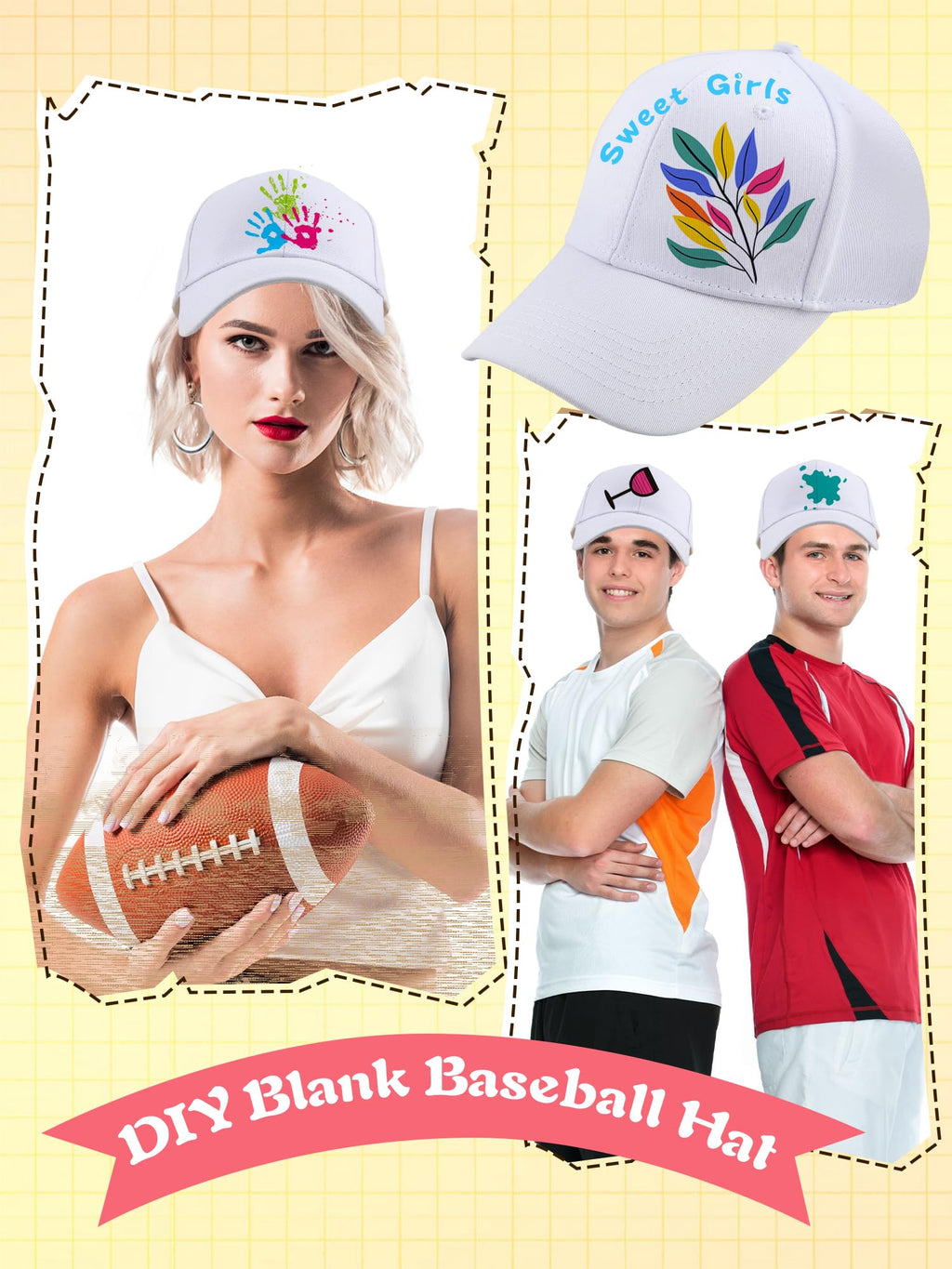 Cotton White Baseball Cap X1653