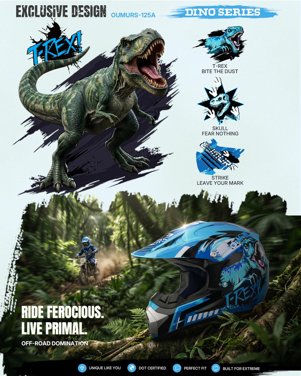Youth DOT Approved Full Face Motocross Helmet N814854